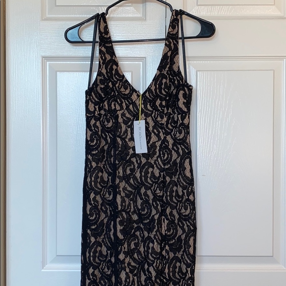 BCBGeneration Long Lace Evening Dress (0)